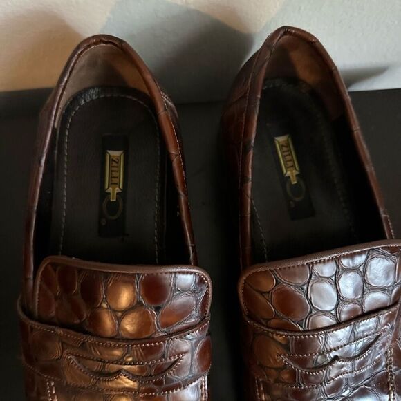 Zilli‎ Mens Brown Leather Shoes Hand Made in Italy size 42 main image 6
